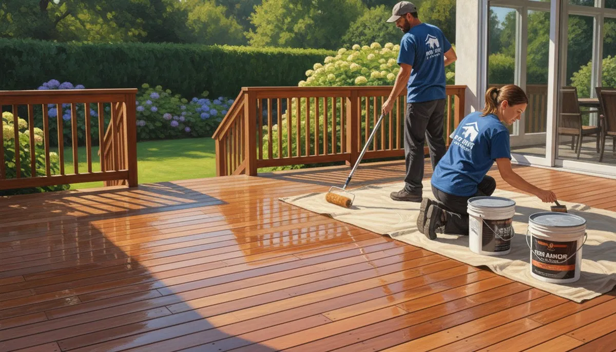 Professional deck sealing service in Worcester, MA protecting wood from weather and moisture
