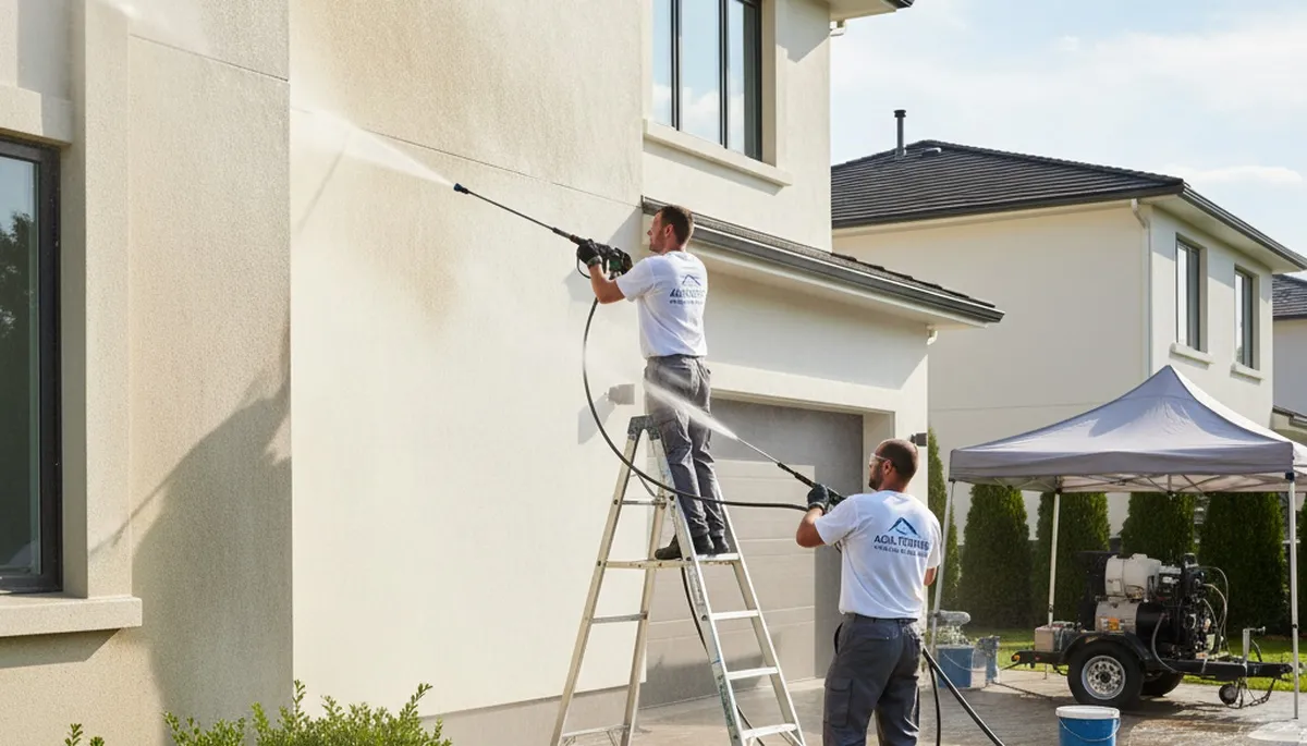 Pressure cleaning in Worcester, MA for driveways, siding, and decks by Worcester Paint Pros